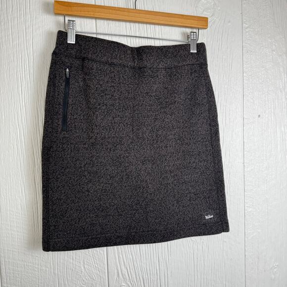 Woolrich Pull On Sweater Skirt Size Small Sporty Heathered Brown Black 18" Long - Picture 6 of 11